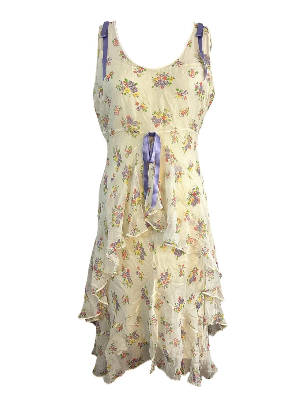 Vintage y2k Polo Ralph Lauren Floral Chiffon Fairy Dress XL